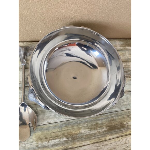 Vintage Elephant Salad Bowl with Servers Safari Wildlife Serving Set - Picture 4 of 14